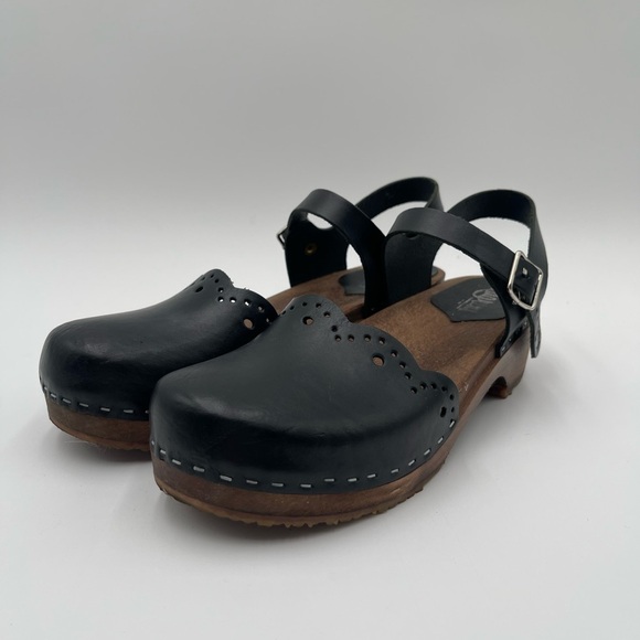 Sandgrens Hand Crafted Milan Wood Nubuck Leather Clog Sandals Sz 40 US 9-9.5 - Picture 3 of 16